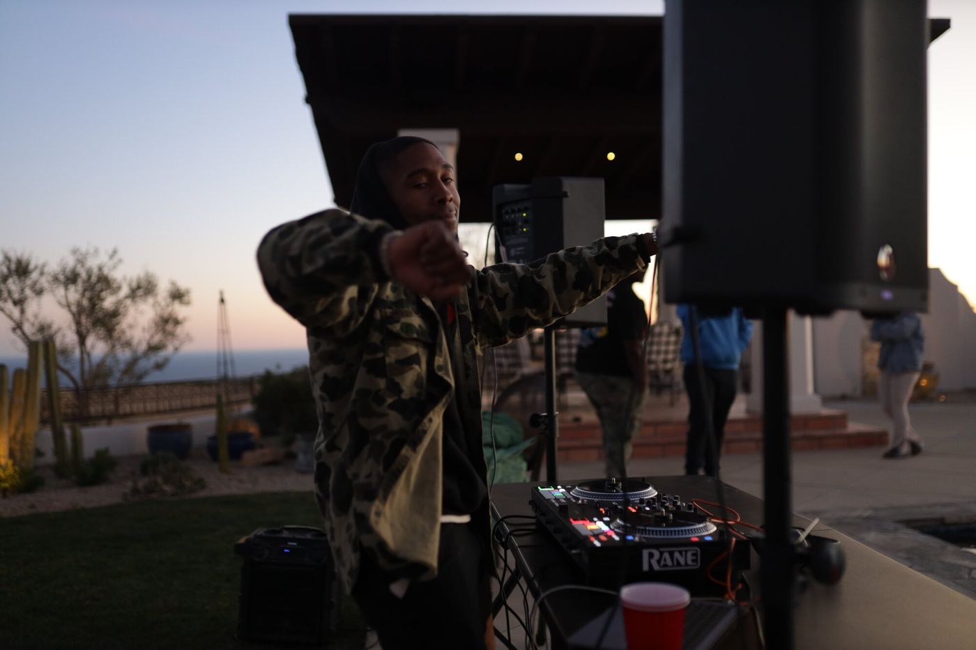 Sunset set at a private terrace event
